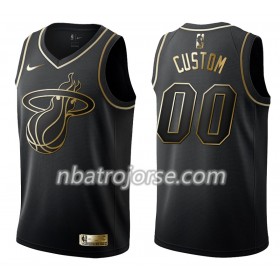 Män Miami Heat Tröja Skräddarsydda Nike Svart Guld Edition Swingman